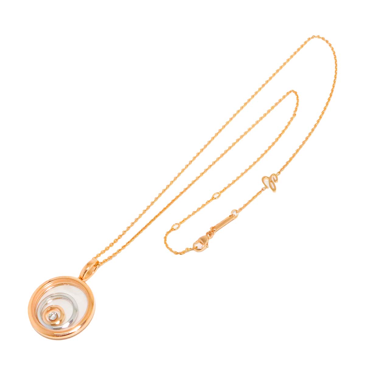 Happy Spirit Diamond Necklace 18K WG PG 750