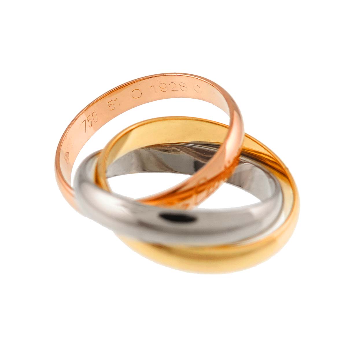 Trinity MM Ring 18K YG WG PG 750 Size51 5.5-5.75(US)