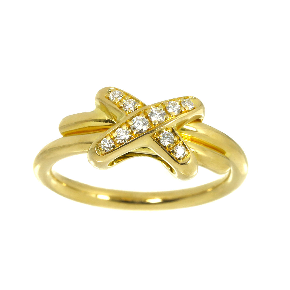 Jeux de Liens Diamond Ring 18K YG 750 size50 5.25(US)