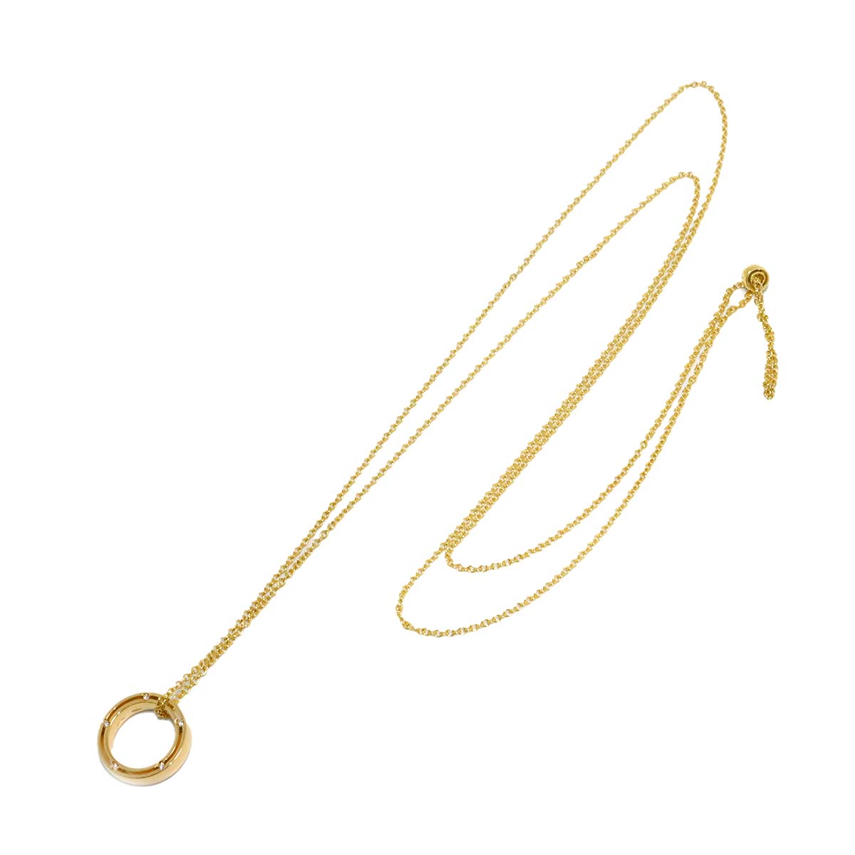 D-SIDE Diamond 10P Necklace 18K Yellow Gold 750
