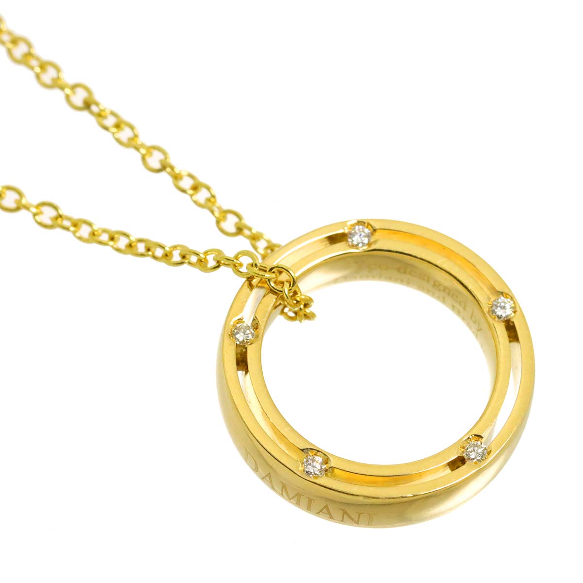 D-SIDE Diamond 10P Necklace 18K Yellow Gold 750