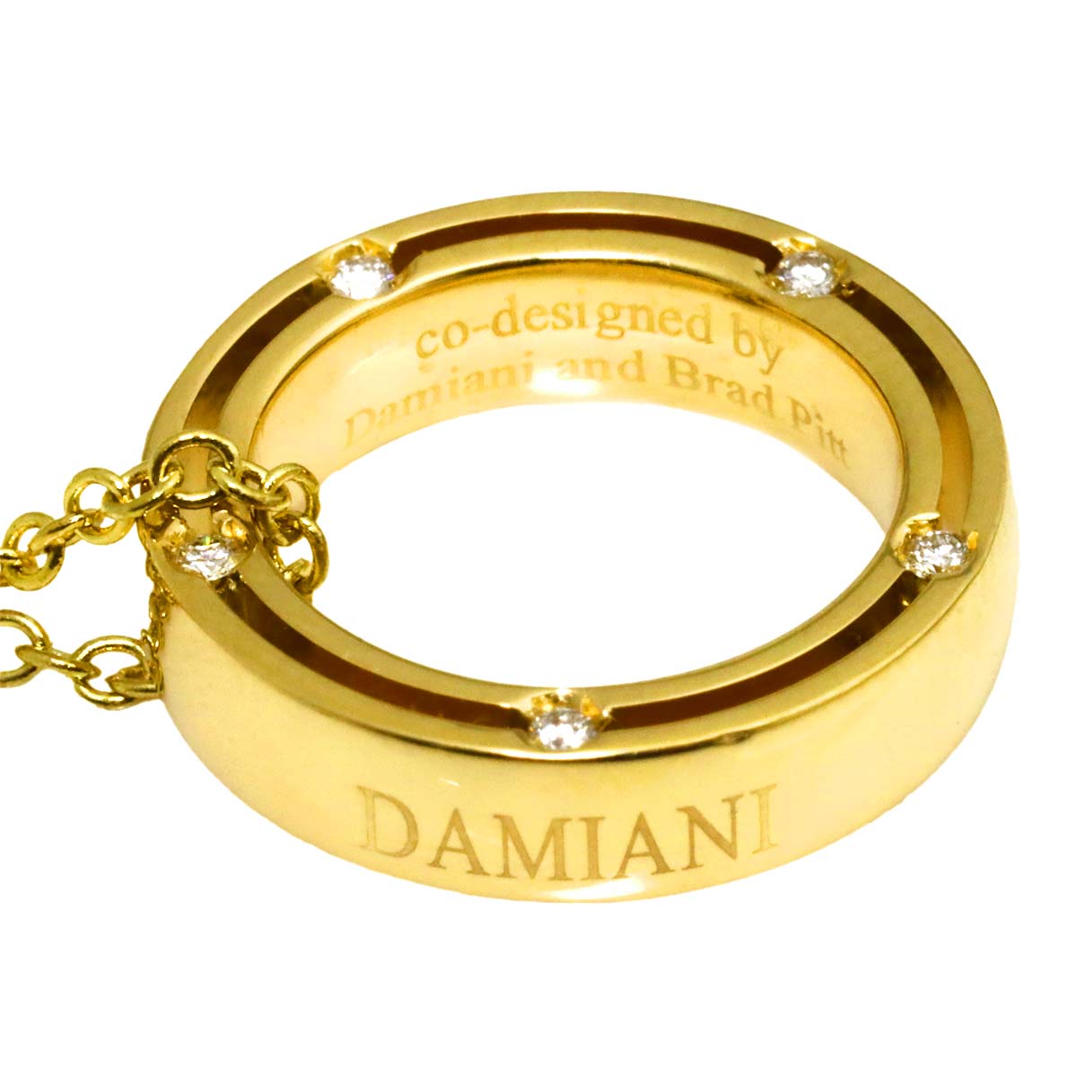 D-SIDE Diamond 10P Necklace 18K Yellow Gold 750