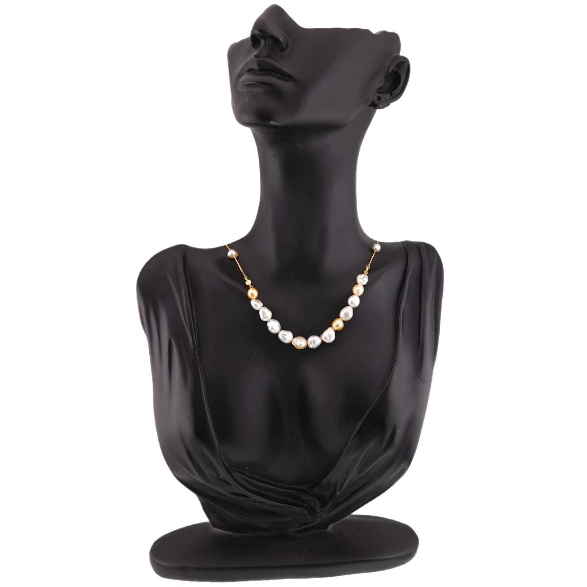 Freshwater pearl Diamond 0.05ct Necklace 18K YG 750