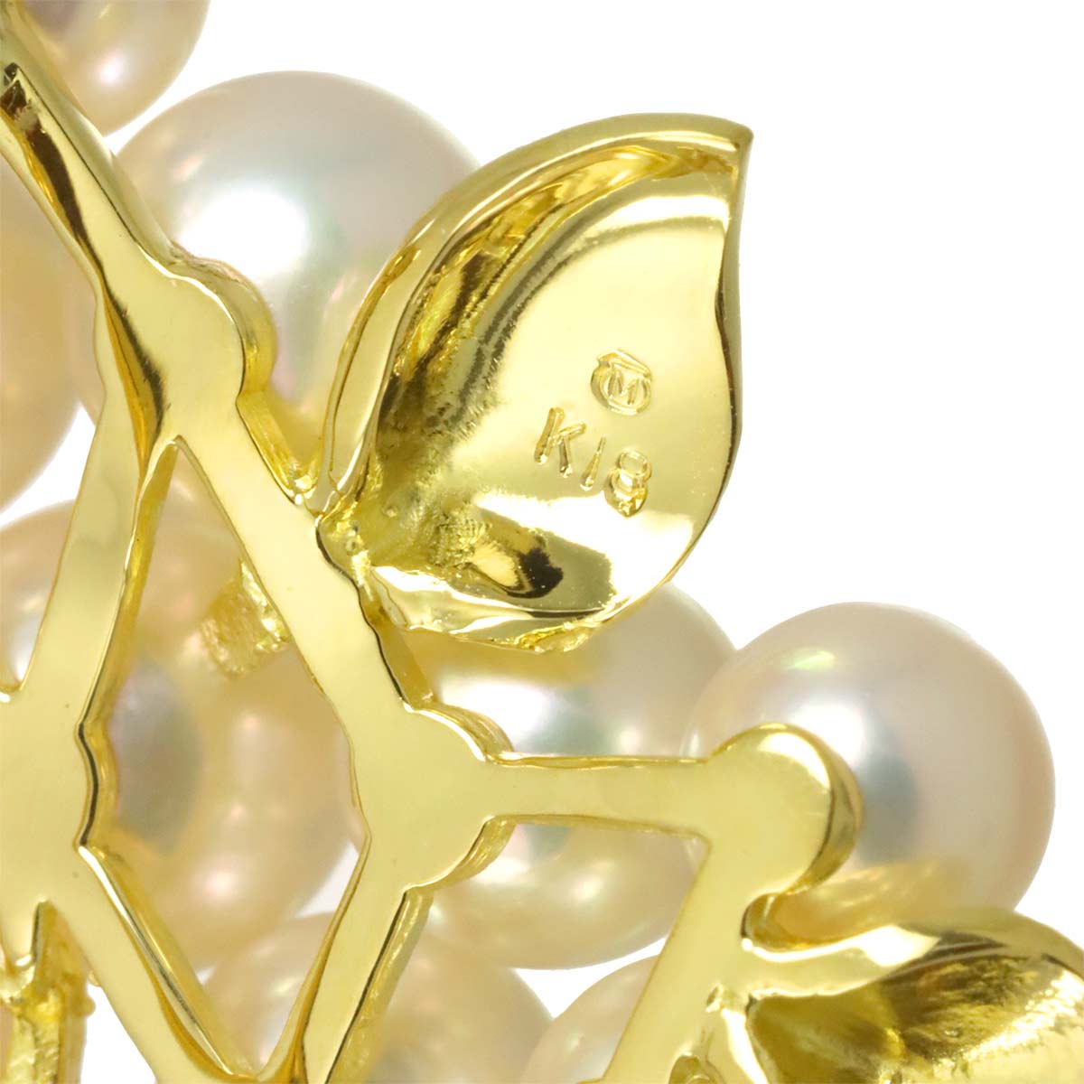 Akoya pearl 5.0-6.6mm Diamond Brooch 18K Yellow Gold 750