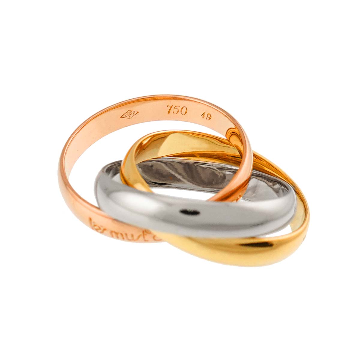 Trinity Ring 18K YG WG PG 750 Size49 4.75-5(US)