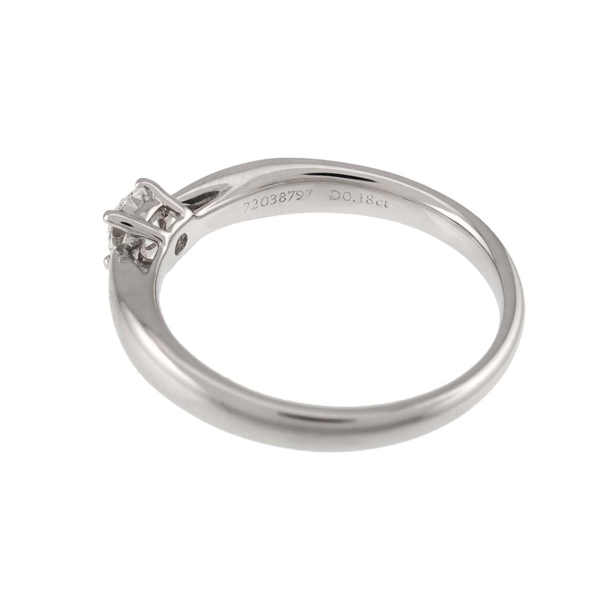 Diamond 0.18ct H/VS2/3EX Ring Pt Platinum Size4(US)