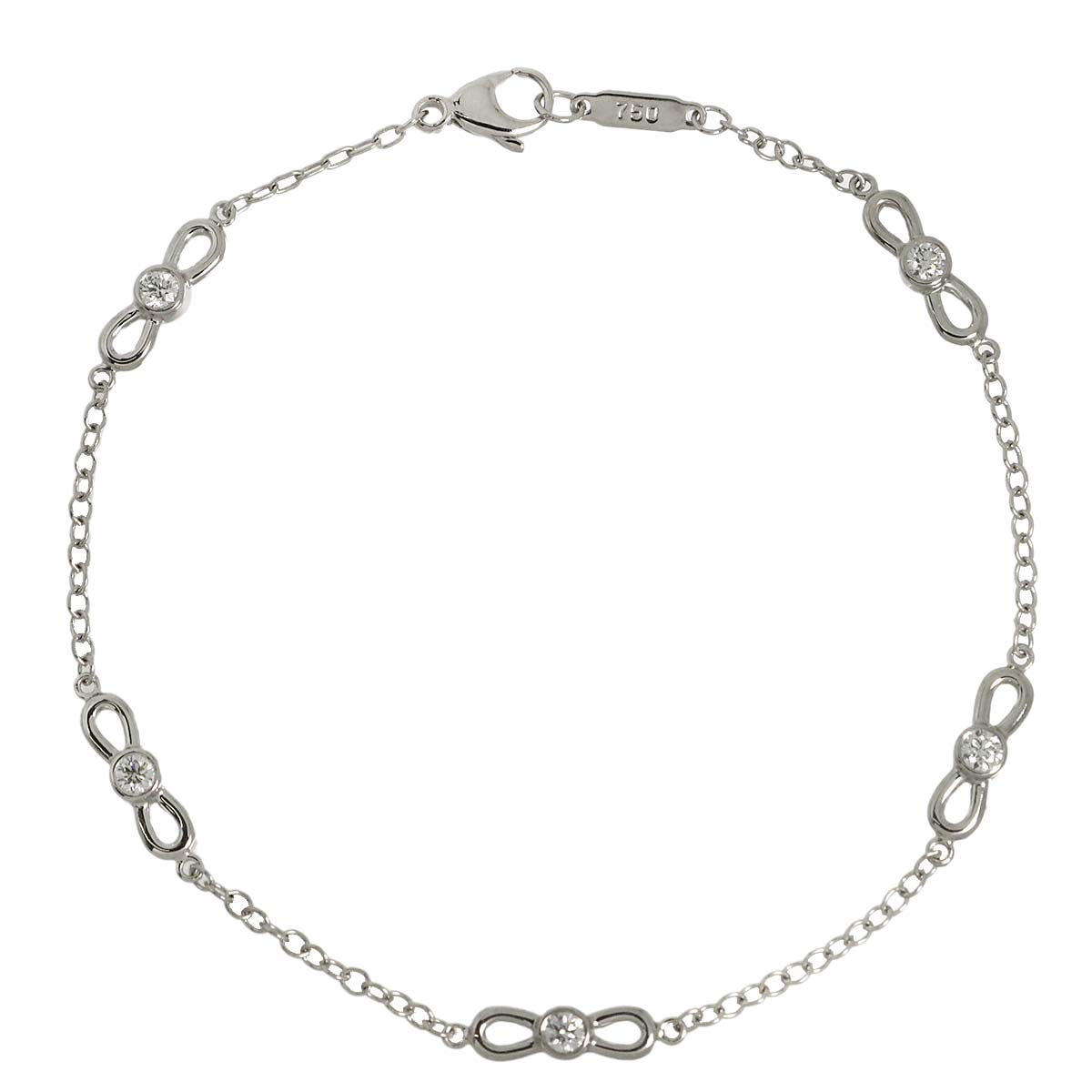 Diamond Bracelet 18K White Gold 750