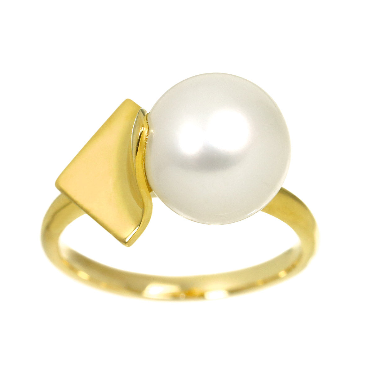 Freshwater pearl 10.0mm Ring 18K YG 750 size6(US)