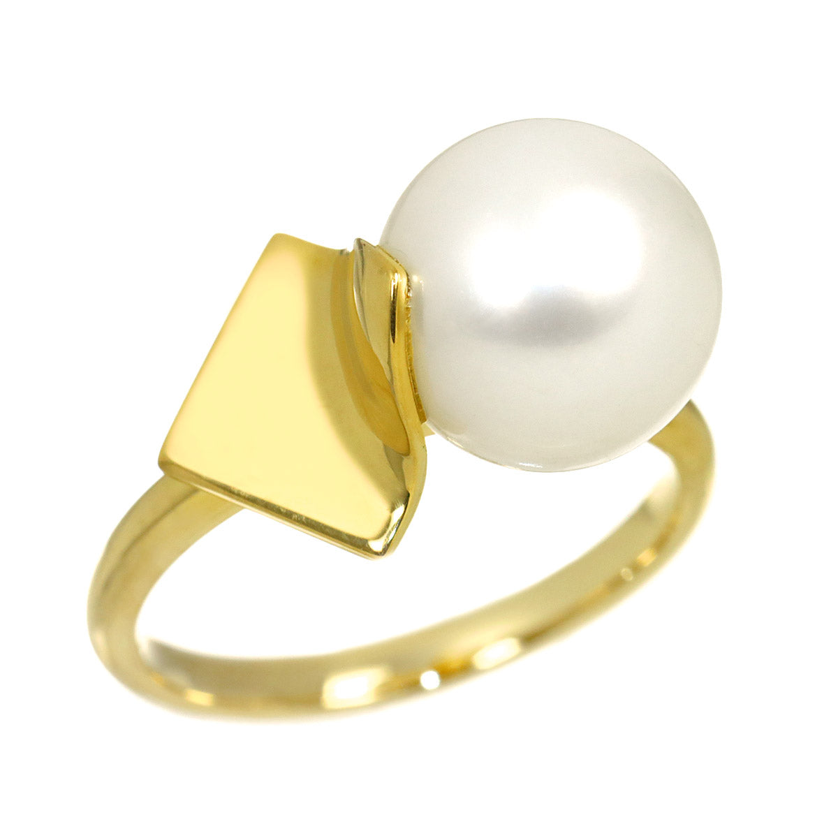 Freshwater pearl 10.0mm Ring 18K YG 750 size6(US)