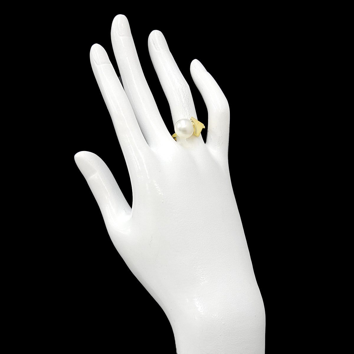 Freshwater pearl 10.0mm Ring 18K YG 750 size6(US)