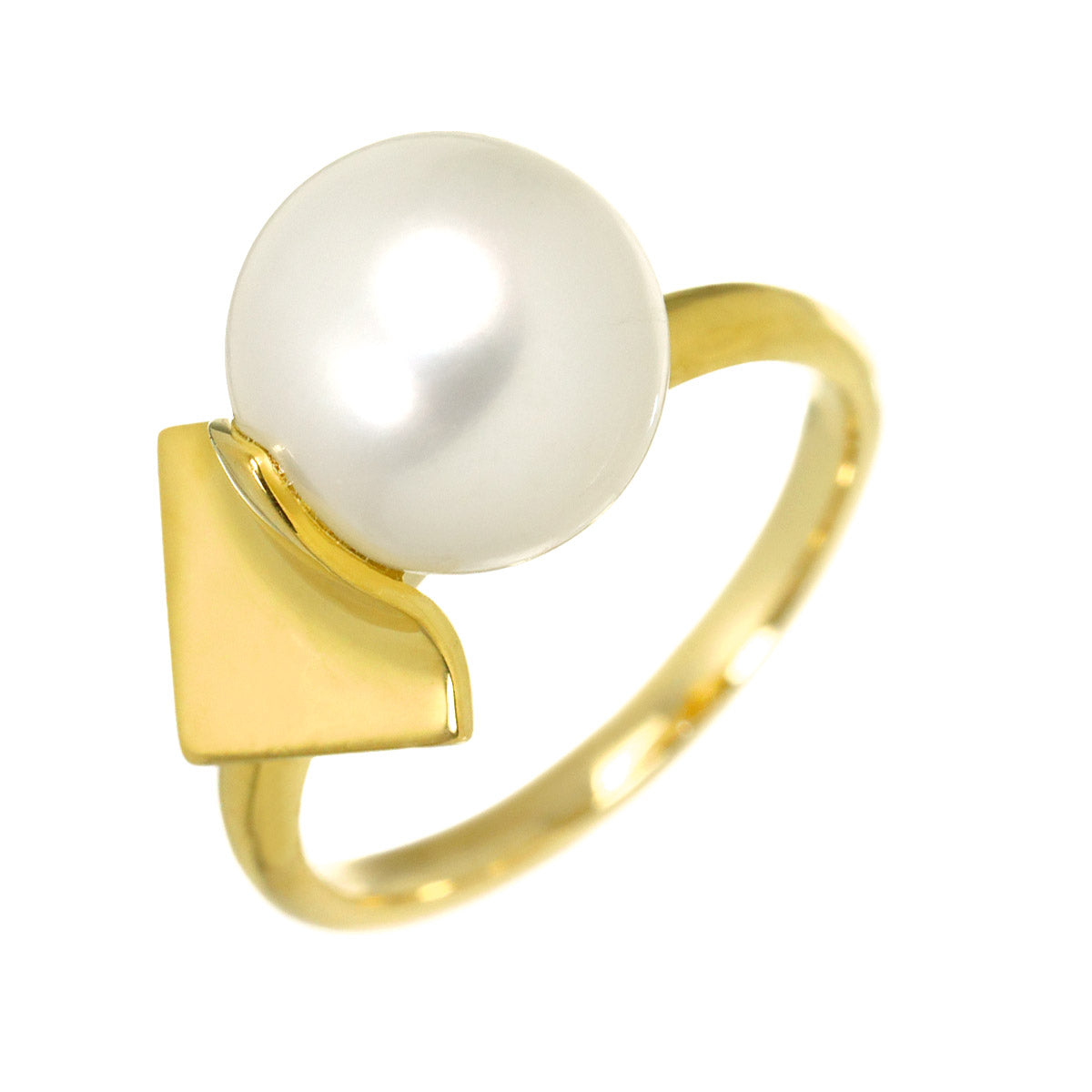 Freshwater pearl 10.0mm Ring 18K YG 750 size6(US)