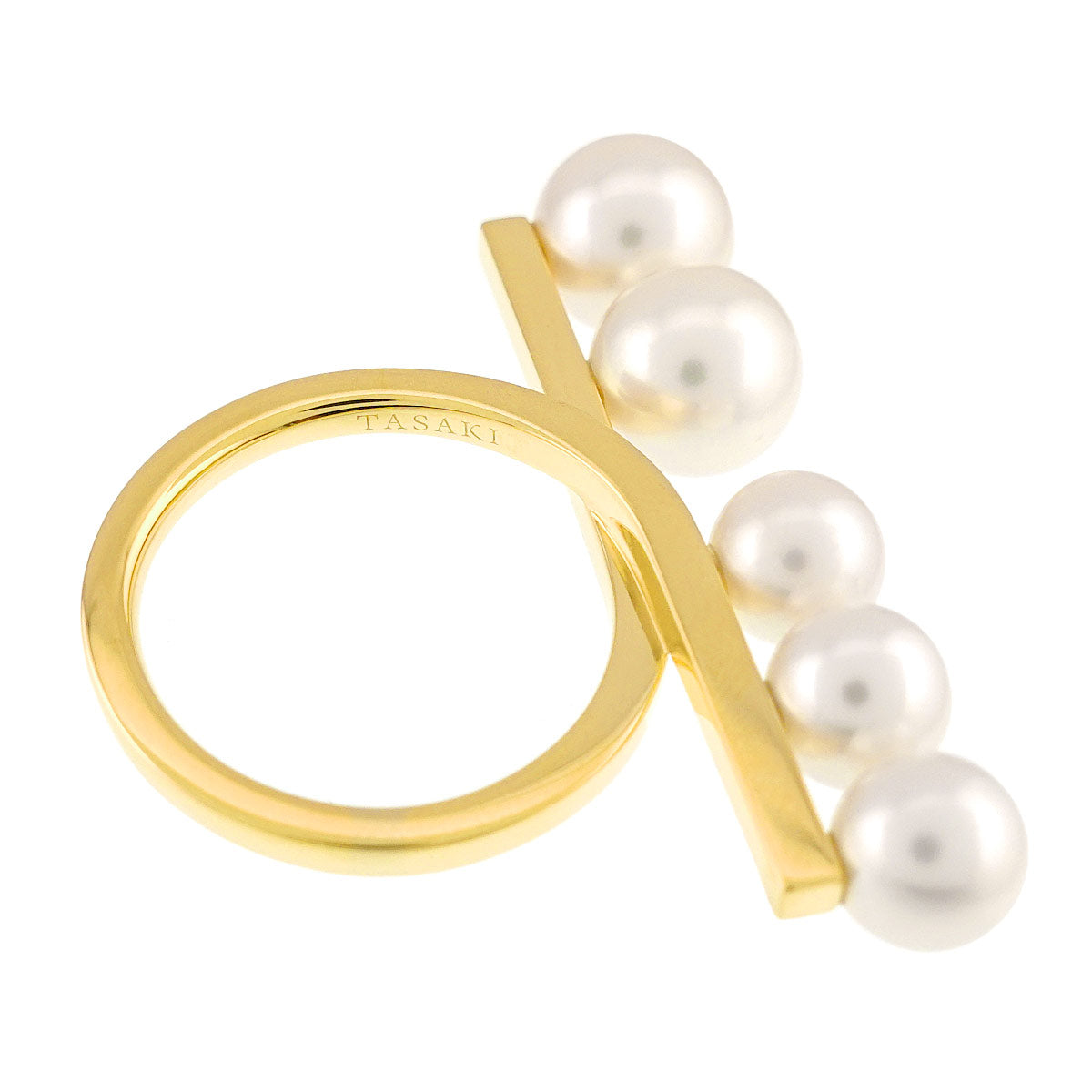Balance loop Akoya Pearl Ring 18K YG 750 size6(US)