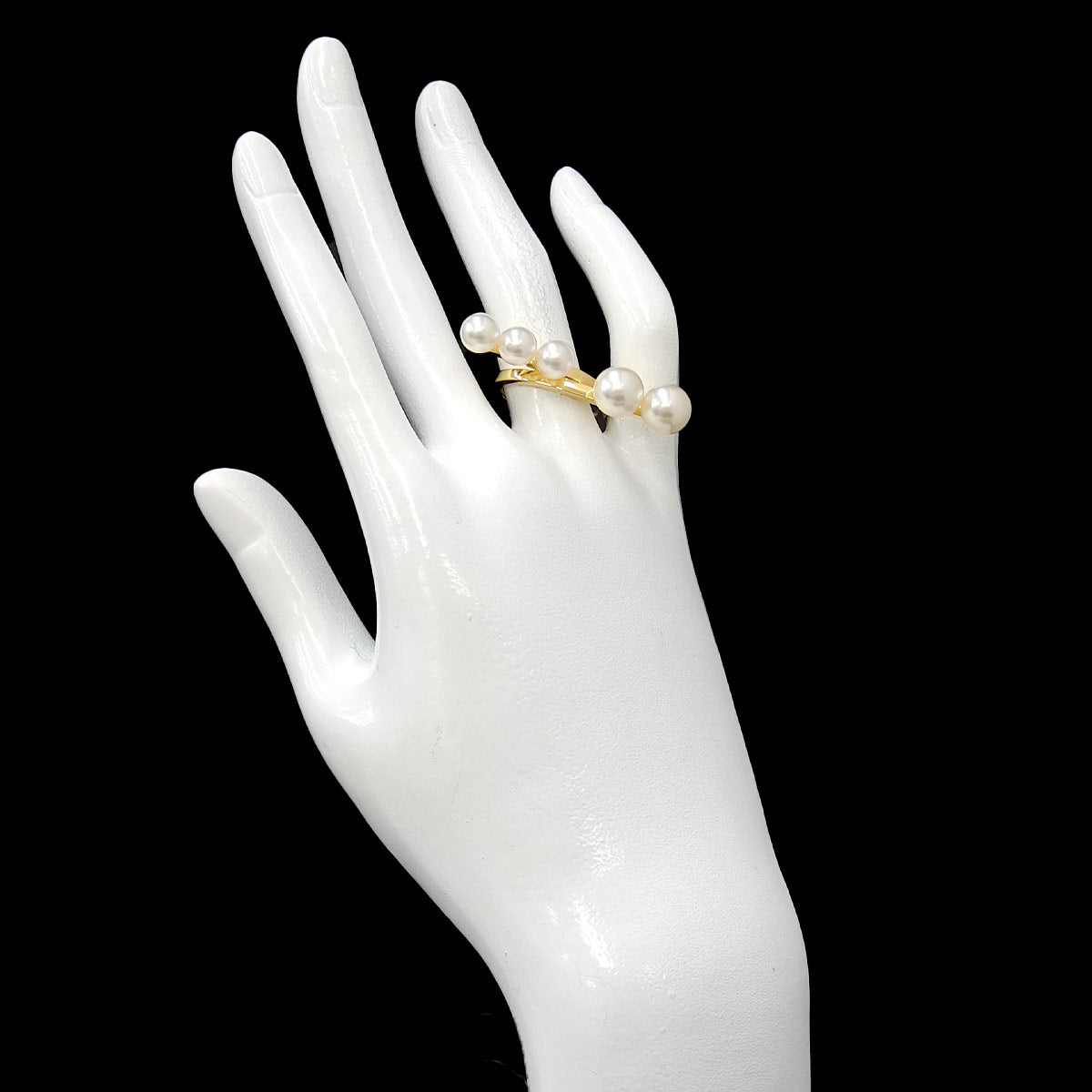 Balance loop Akoya Pearl Ring 18K YG 750 size6(US)