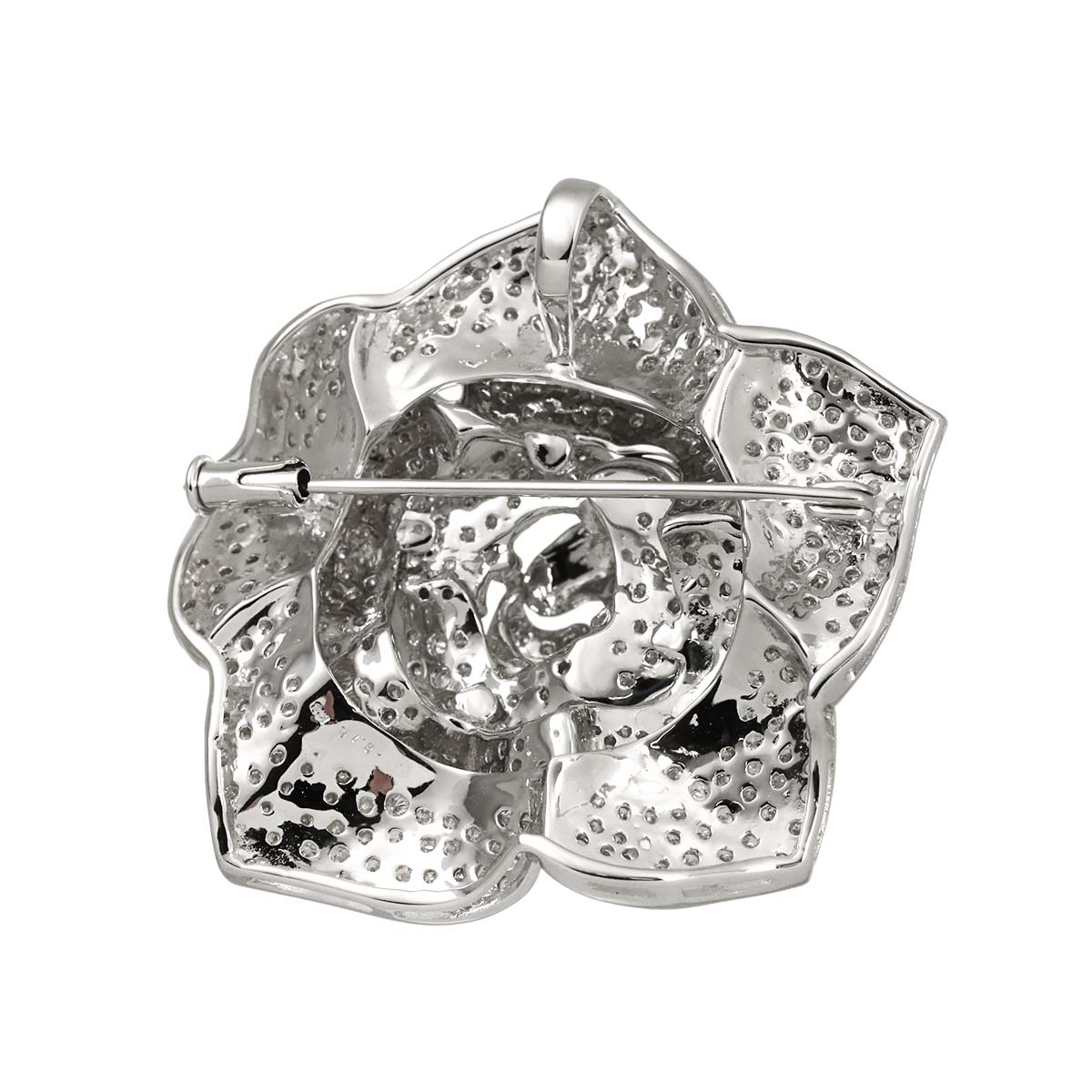 Diamond 3.10ct Brooch Pendant Top 18K WG Wheite Gold 750