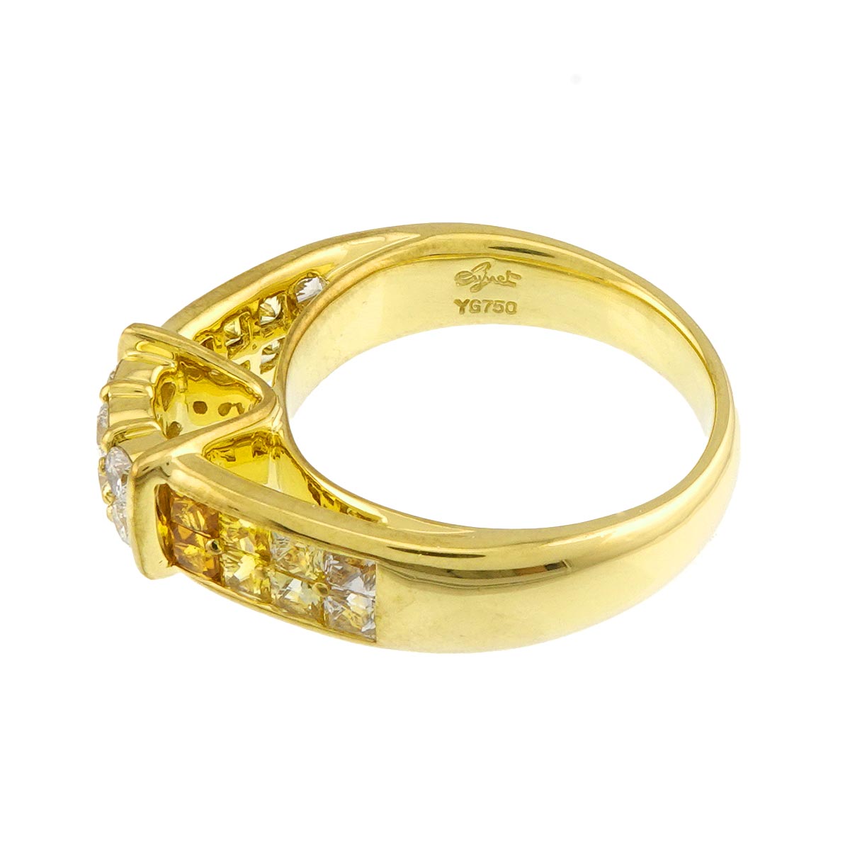 Sapphire 1.43ct Diamond 0.36ct Ring 18K YG 750 Size7.25(US)