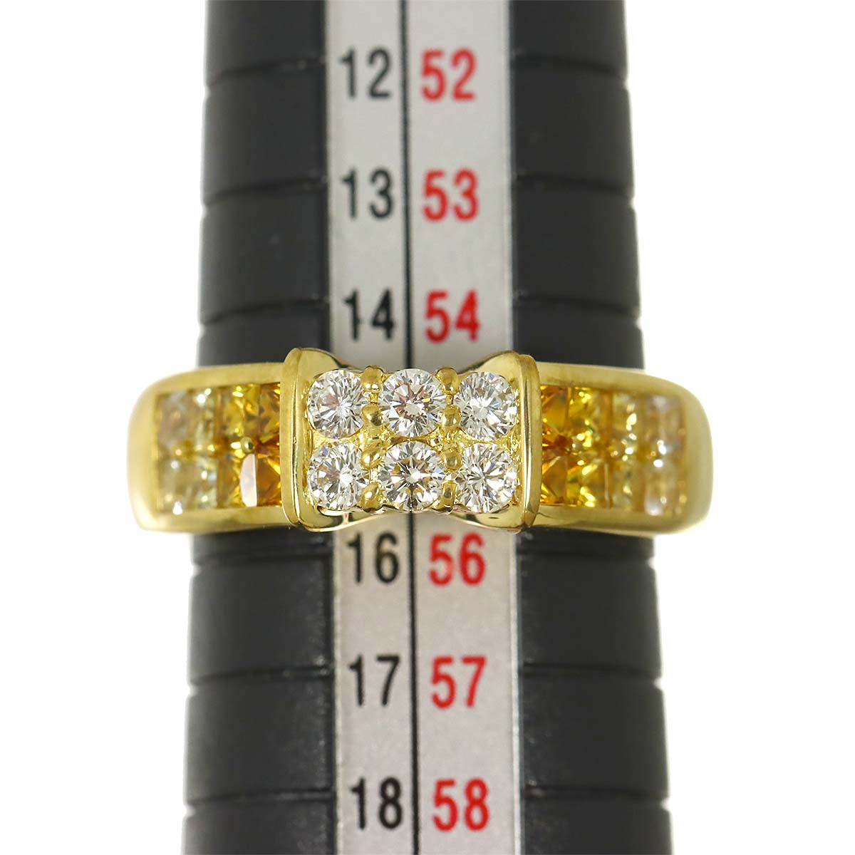Sapphire 1.43ct Diamond 0.36ct Ring 18K YG 750 Size7.25(US)