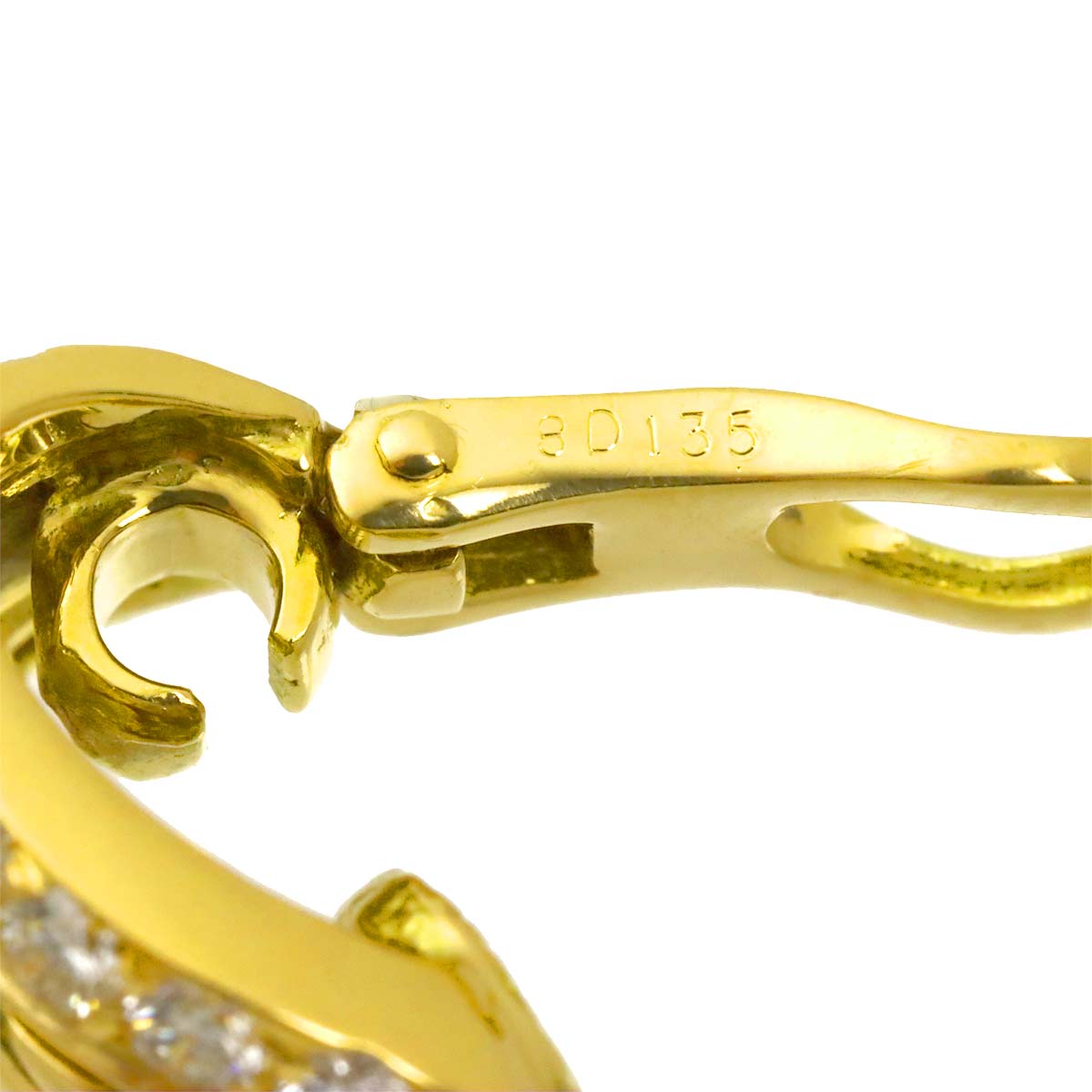Diamond Earrings Clip on 18K Yellow Gold 750