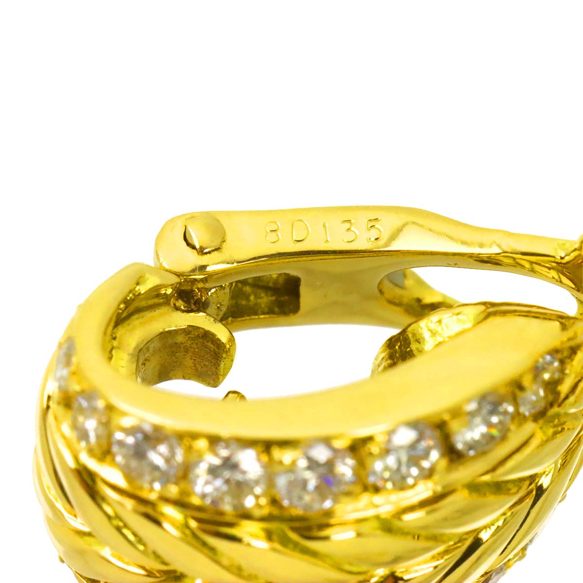 Diamond Earrings Clip on 18K Yellow Gold 750
