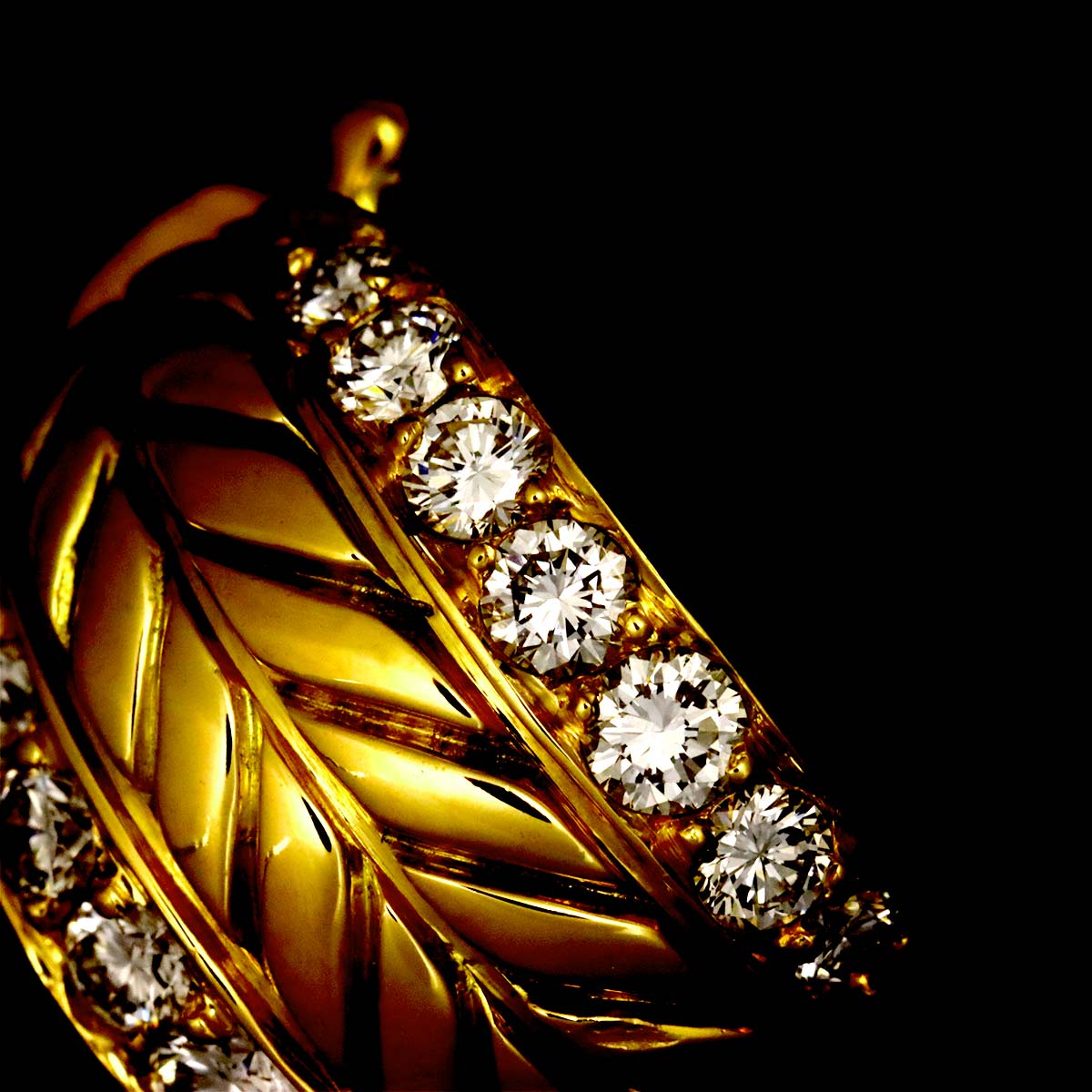 Diamond Earrings Clip on 18K Yellow Gold 750