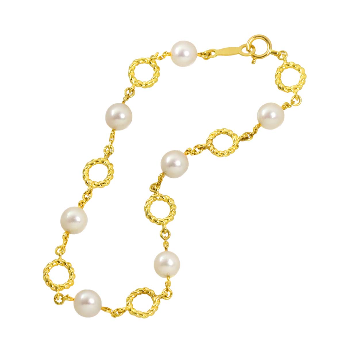Akoya Pearl 5.3-5.0mm Bracelet 18K YG 750