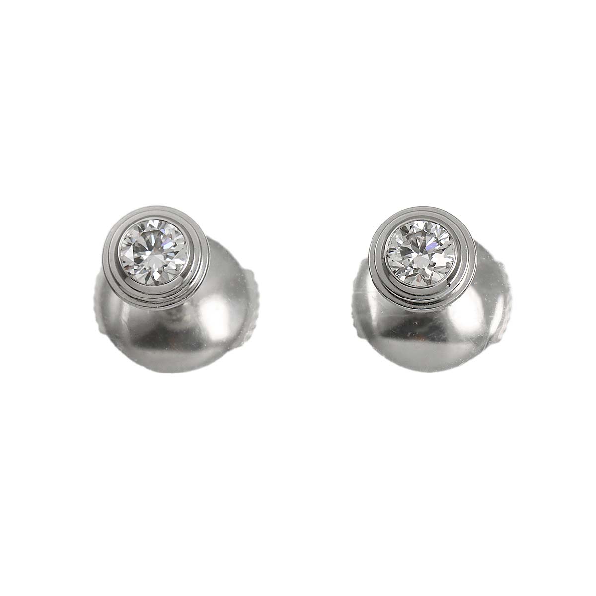 Damour MM Diamond Earrings Pierced 18K WG 750