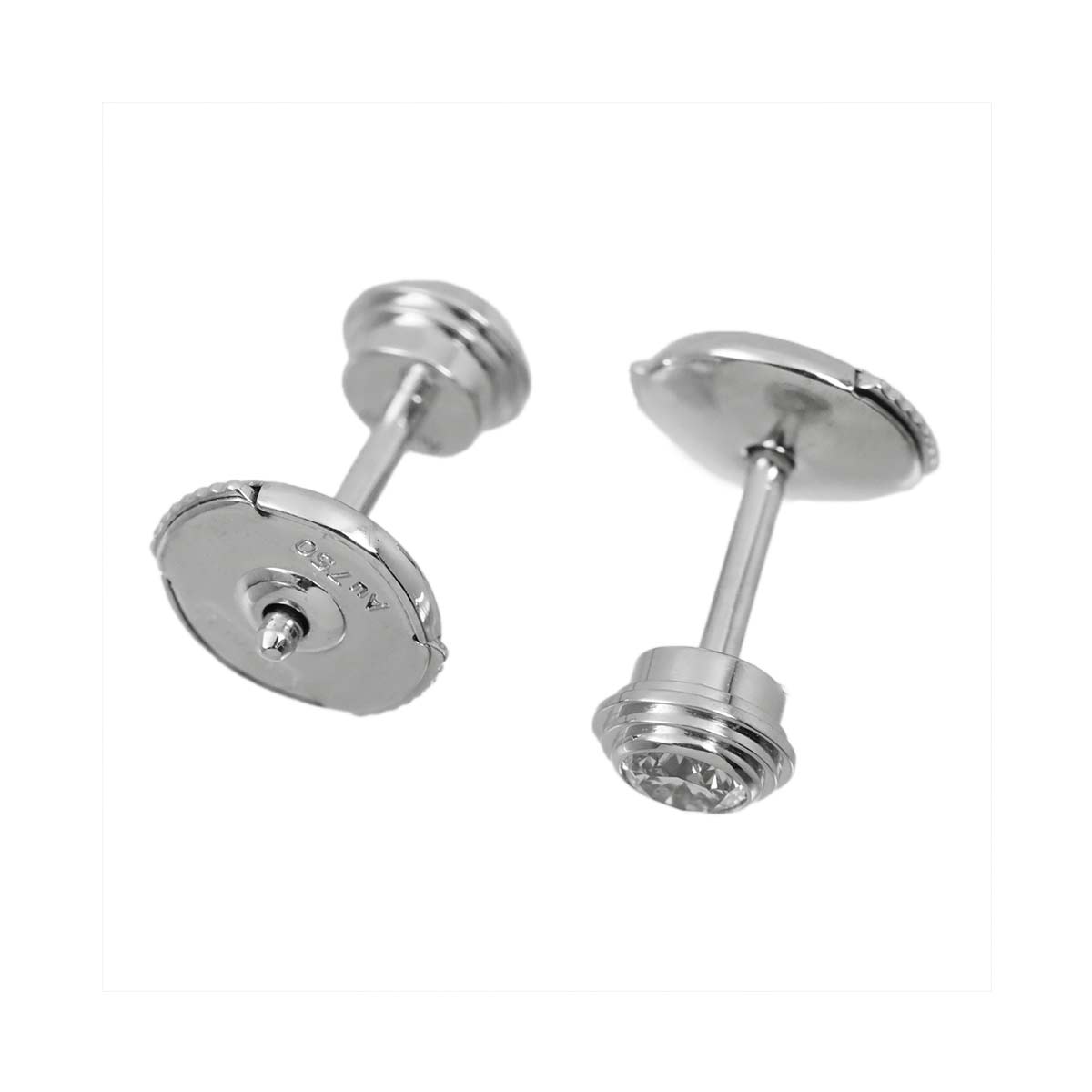 Damour MM Diamond Earrings Pierced 18K WG 750