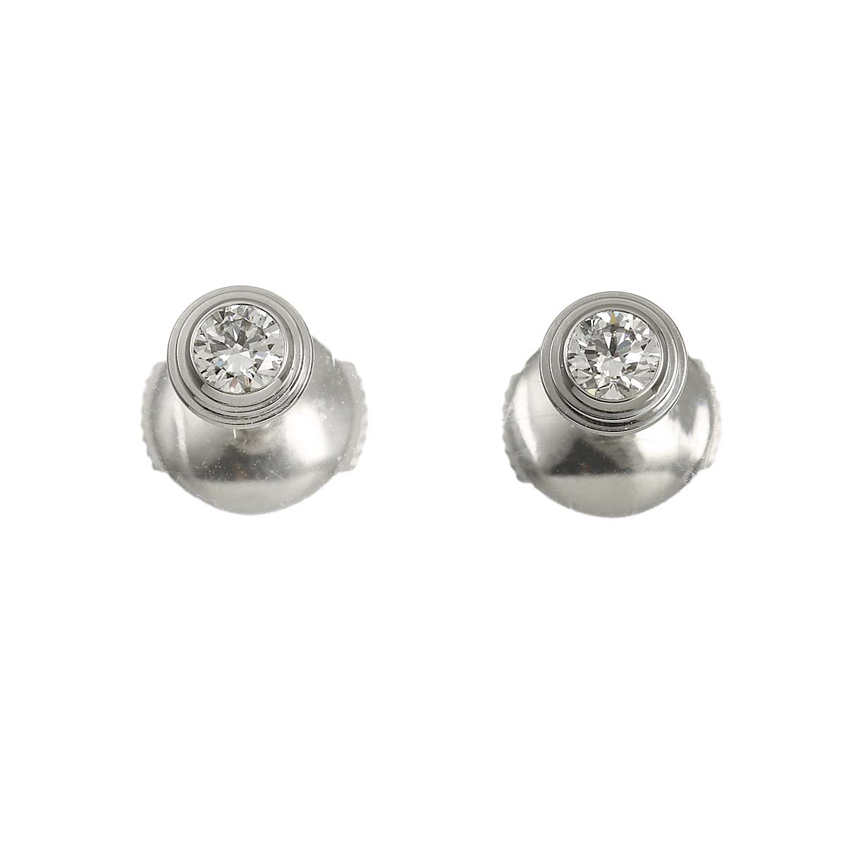 Damour MM Diamond Earrings Pierced 18K WG 750