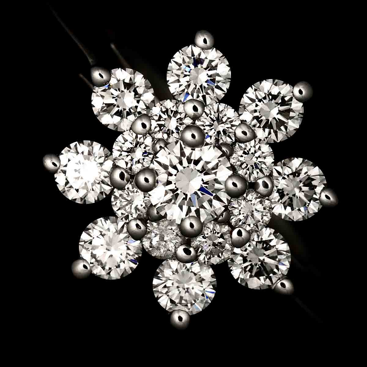 Flower Diamond Ring Platinum size5.25(US)