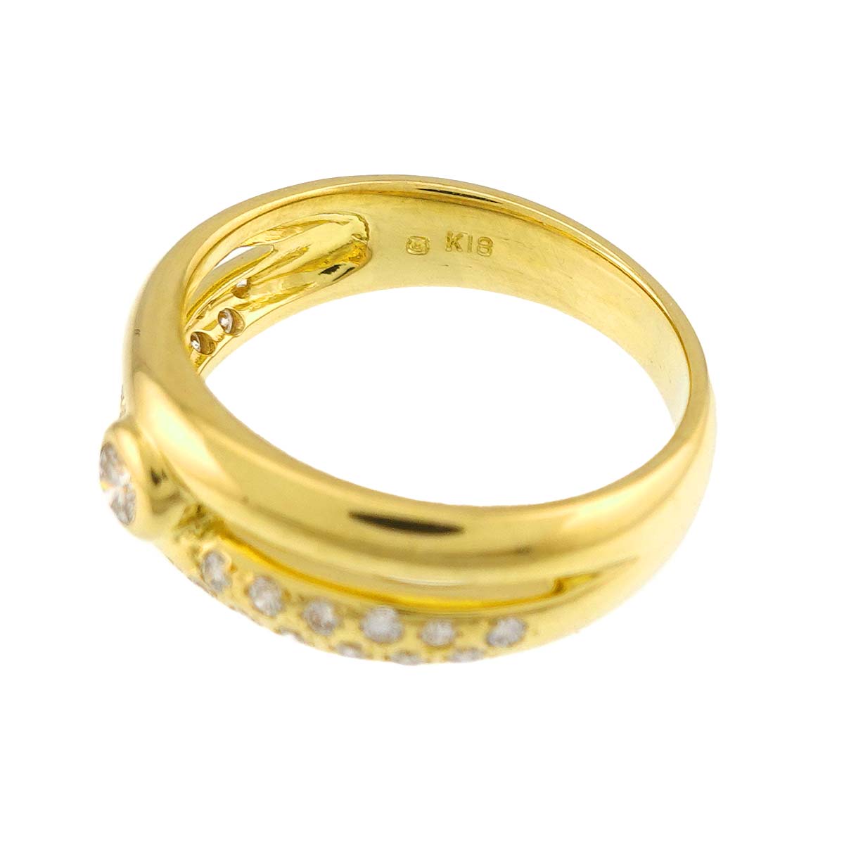 Diamond 0.32ct Ring 18K YG 750 Size5.25(US)
