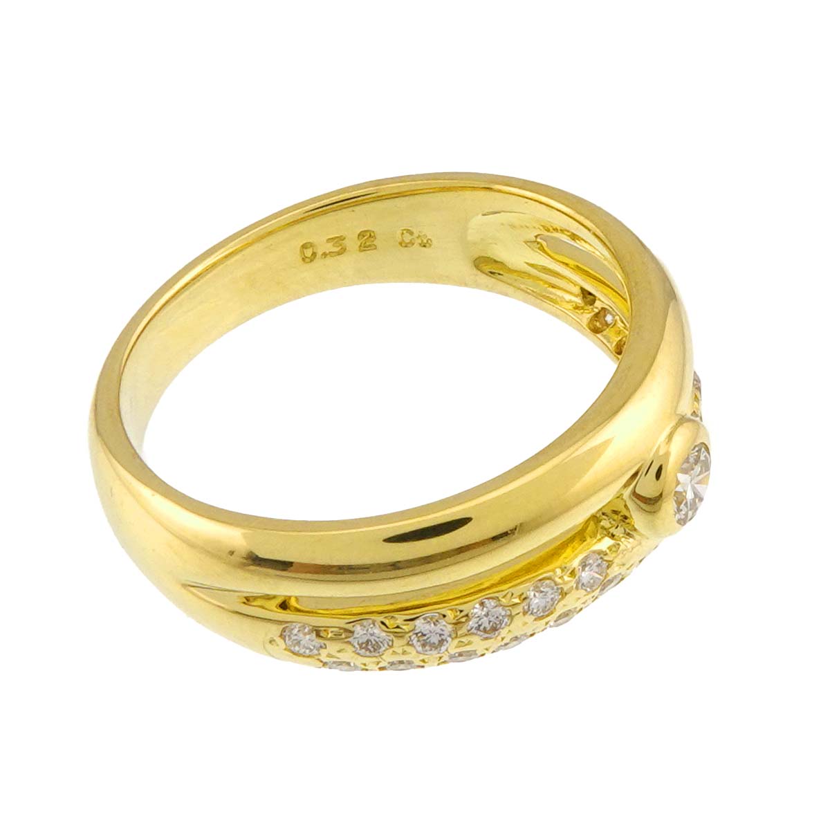 Diamond 0.32ct Ring 18K YG 750 Size5.25(US)