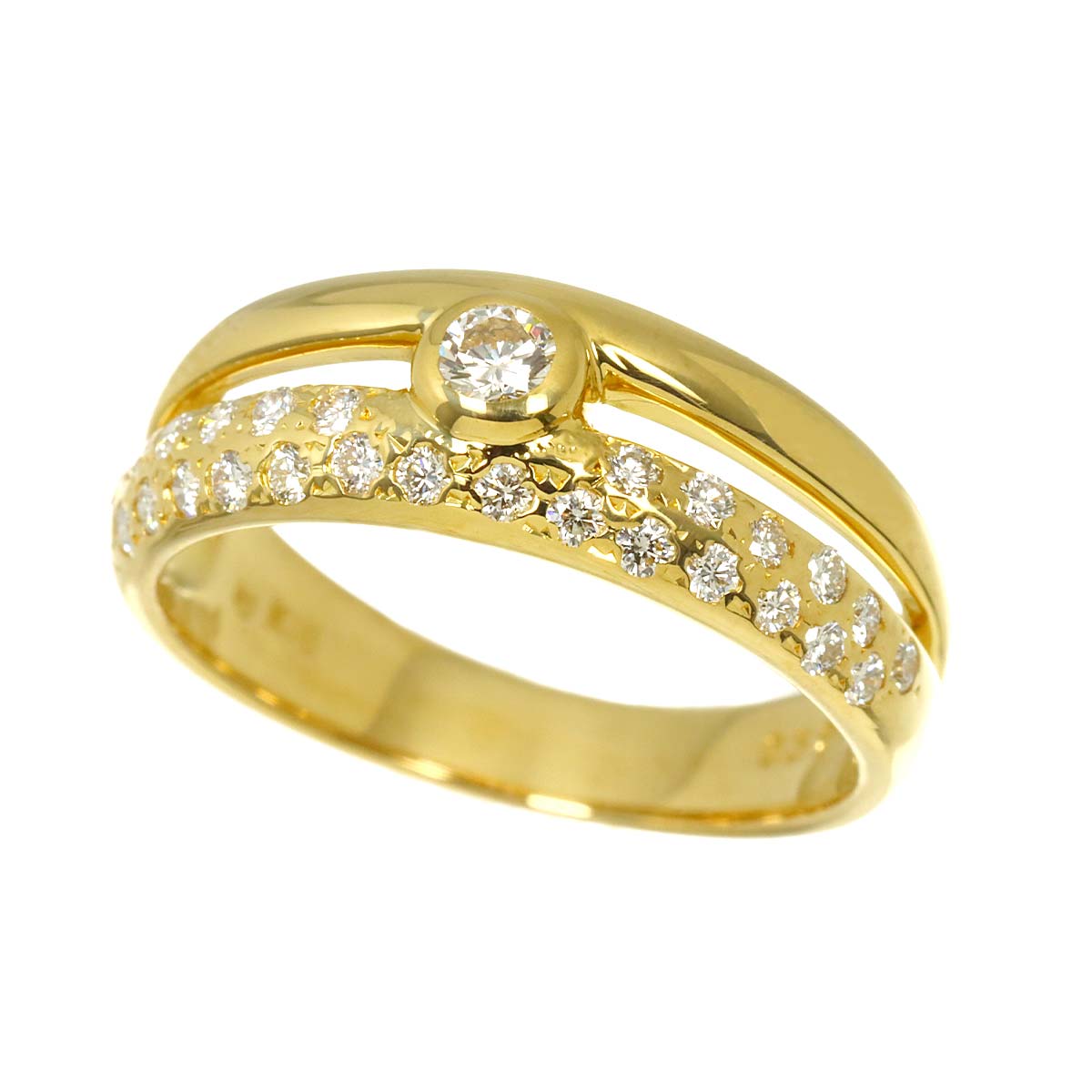 Diamond 0.32ct Ring 18K YG 750 Size5.25(US)