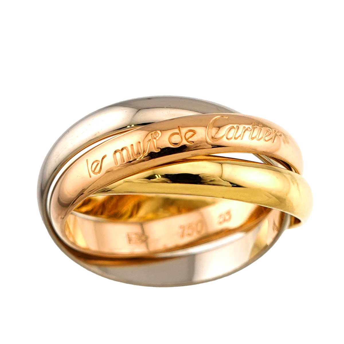 Trinity MM Ring 18K YG WG PG 750 Size55 7.25(US)