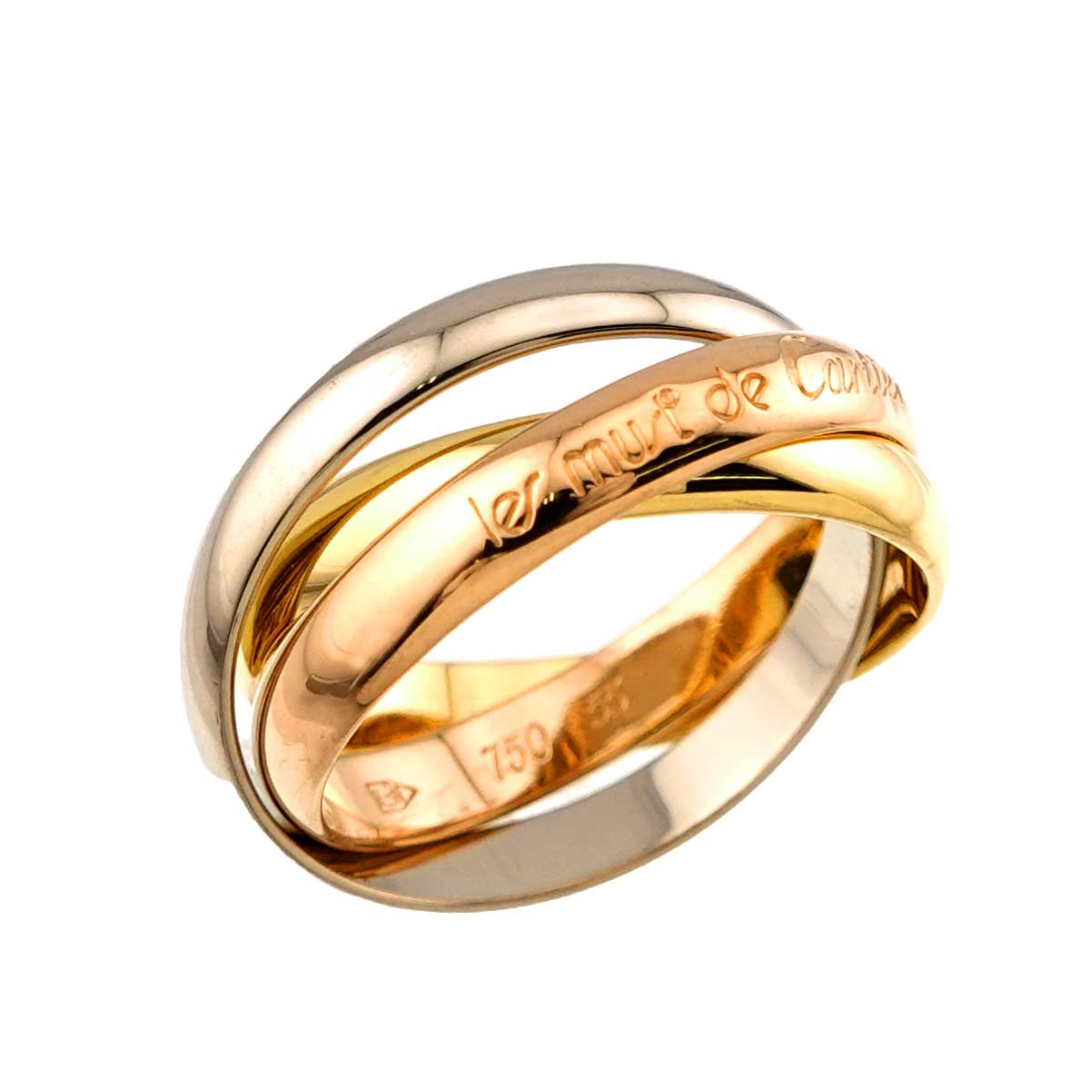 Trinity MM Ring 18K YG WG PG 750 Size55 7.25(US)
