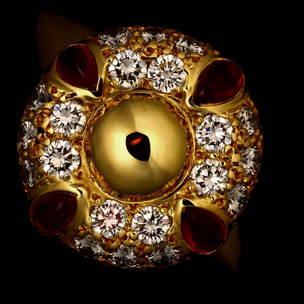 Ruby Diamond Ring 18K YG 750 size4.75-5(US)