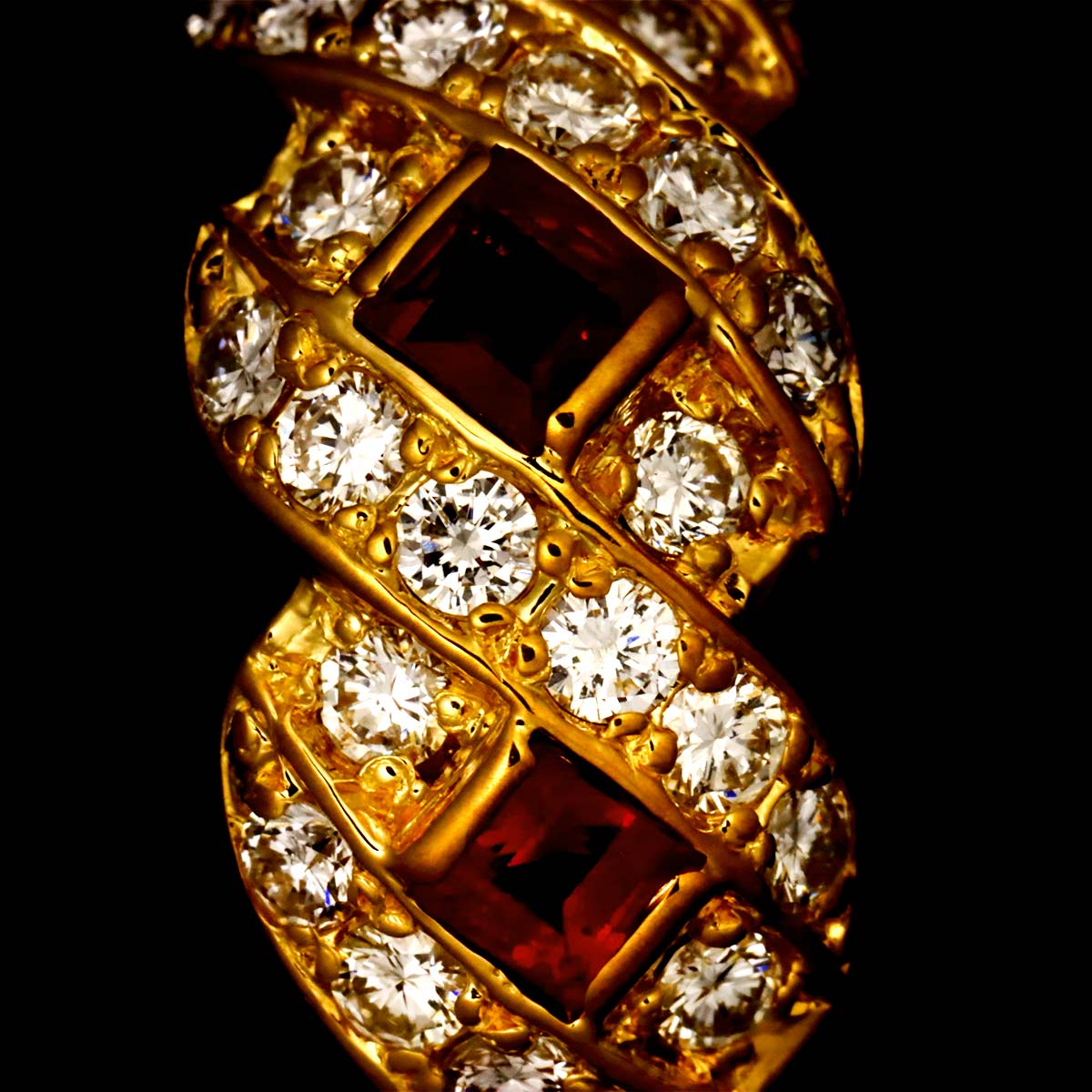 Ruby 0.69ct Diamond 0.78ct ring 18K YG 750 6.5-6.75(US)