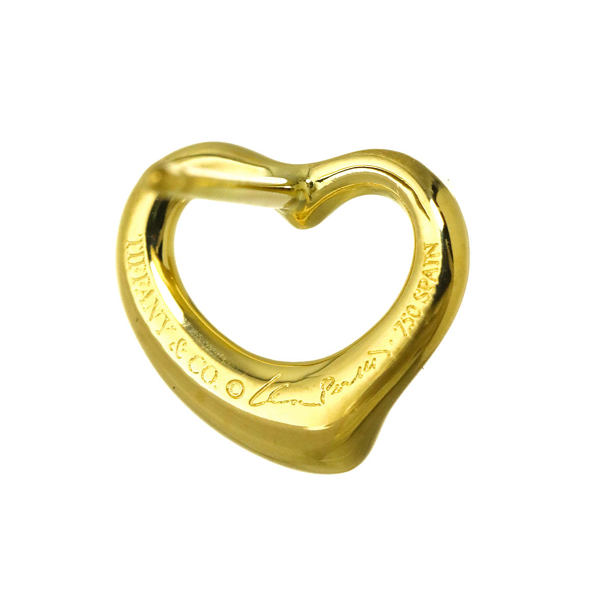 Open Heart Earring Pierced 18K YG 750 One Piece only