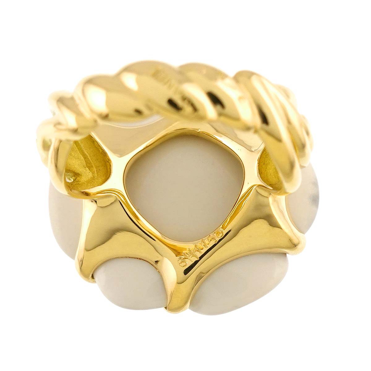 Camellia Chalcedony Ring 18K YG 750 Size6.25-6.5(US)