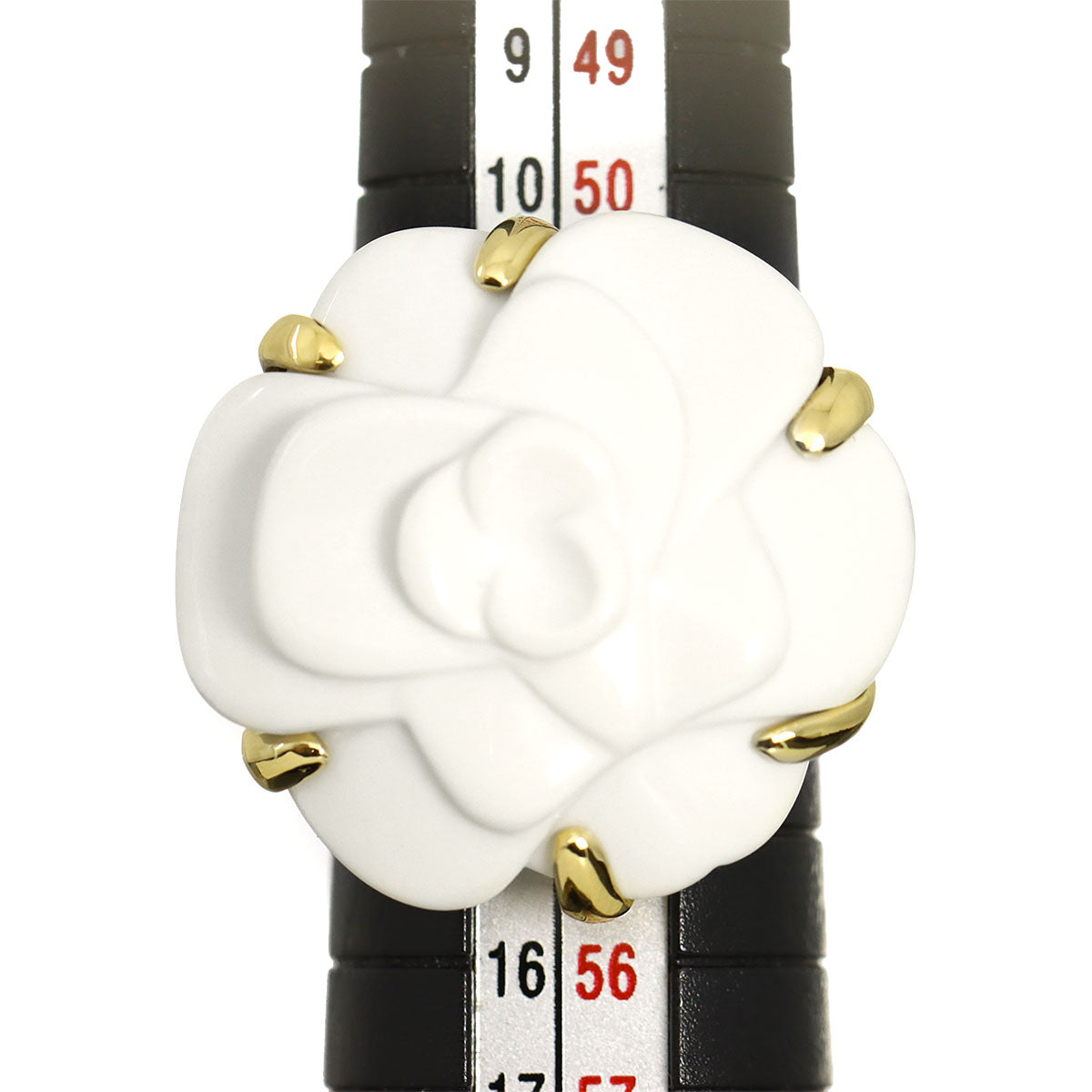 Camellia Chalcedony Ring 18K YG 750 Size6.25-6.5(US)