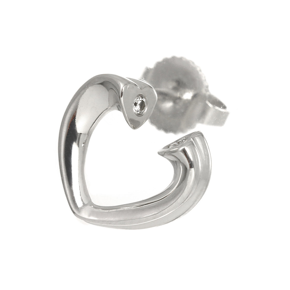 Tenderness Heart Diamond Earring 18K WG 750 One Piece only