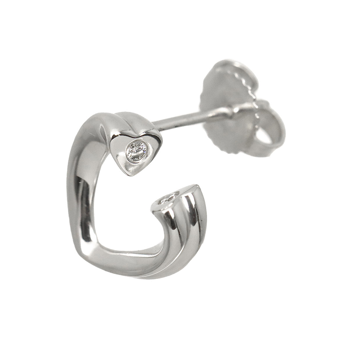 Tenderness Heart Diamond Earring 18K WG 750 One Piece only