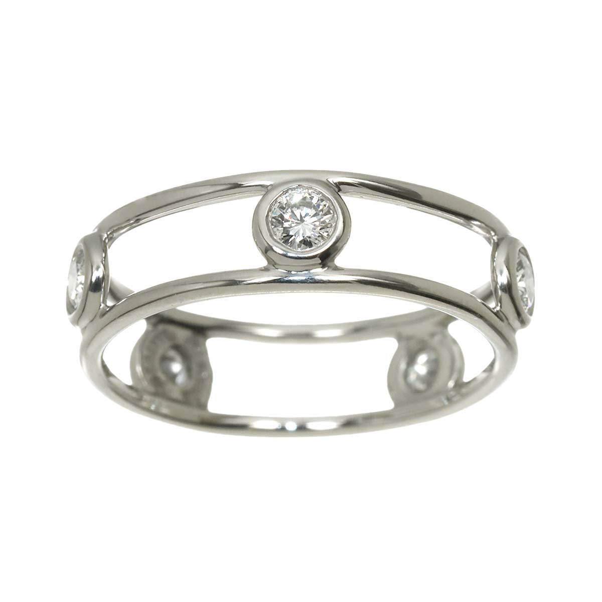 Double Wire Diamond Ring Platinum Size5.25(US)