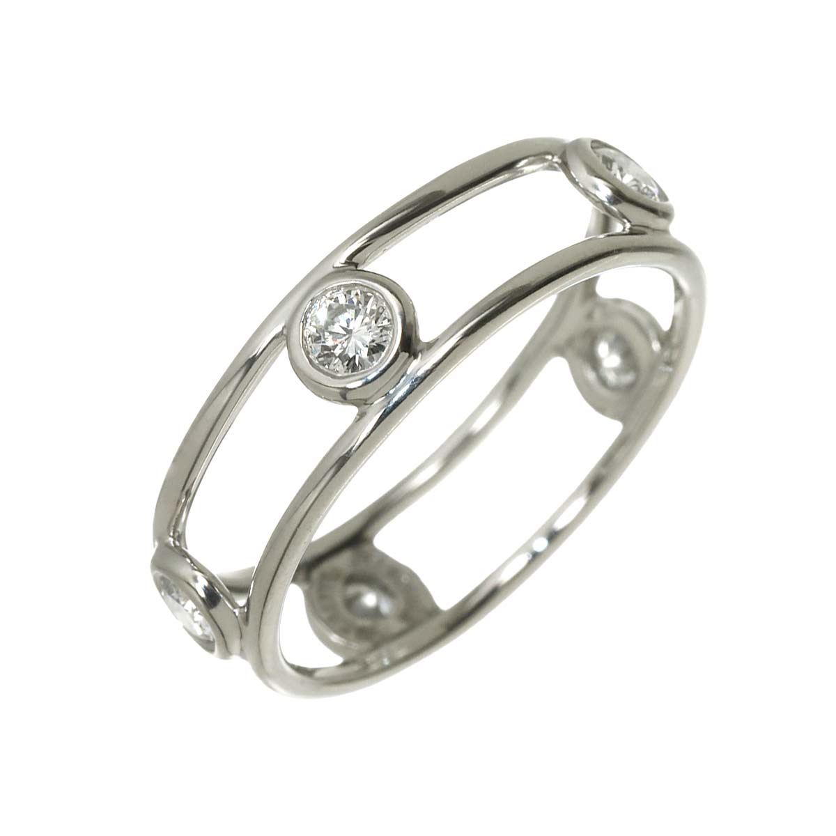 Double Wire Diamond Ring Platinum Size5.25(US)