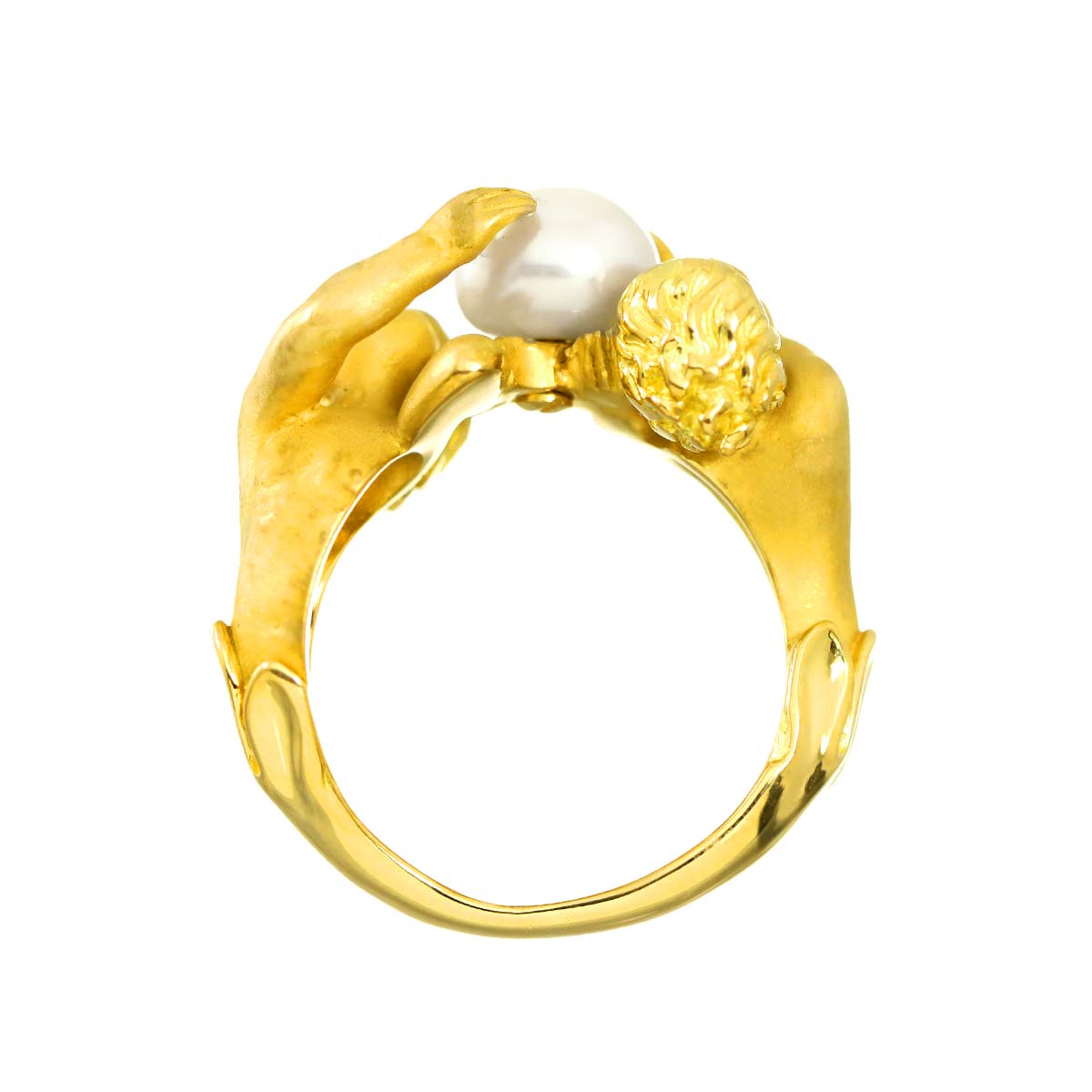 Freshwater pearl 7.1mm Ring 18K YG 750 5.5-5.75(US)