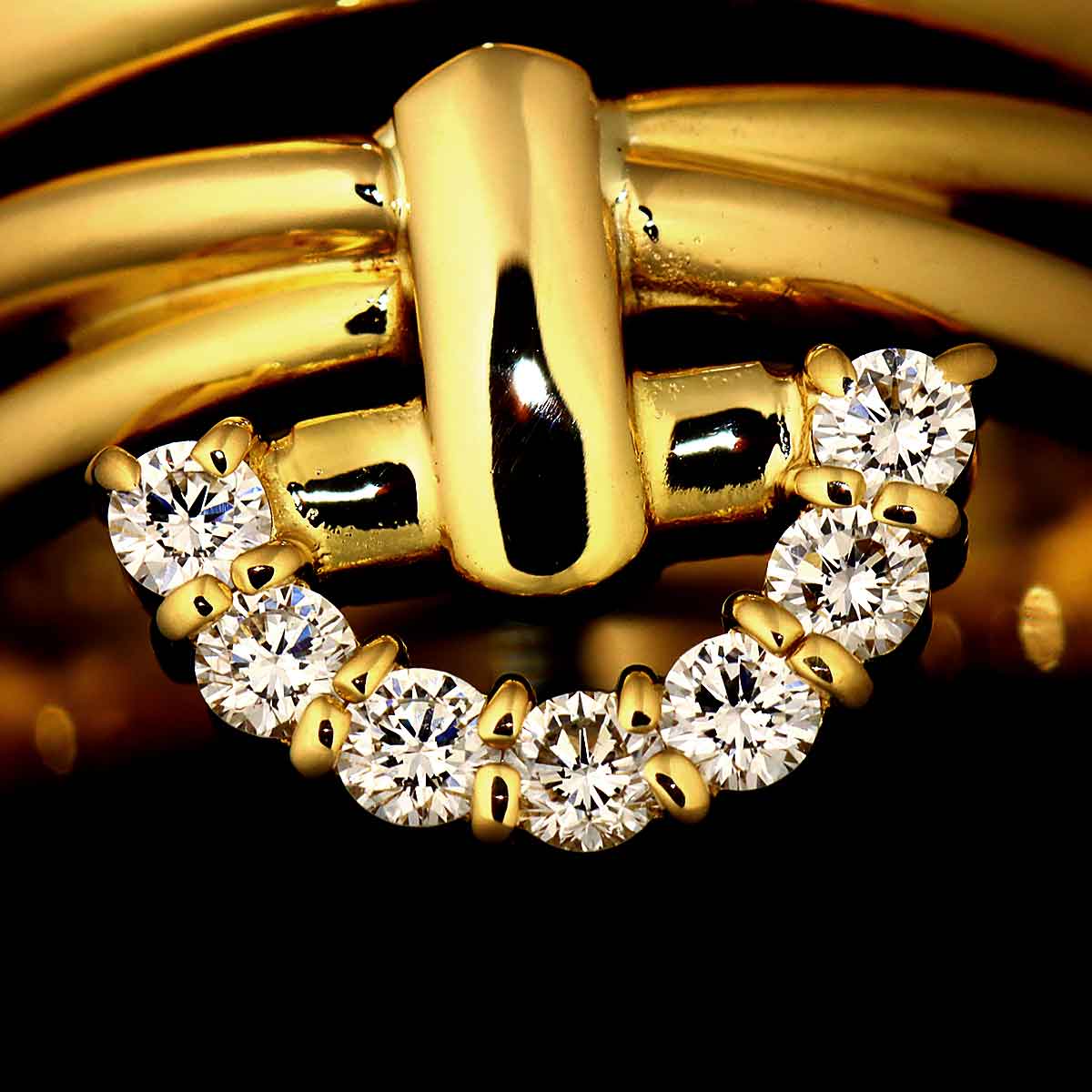 Diamond 0.17ct Ring 18K YG 750 Size6(US)