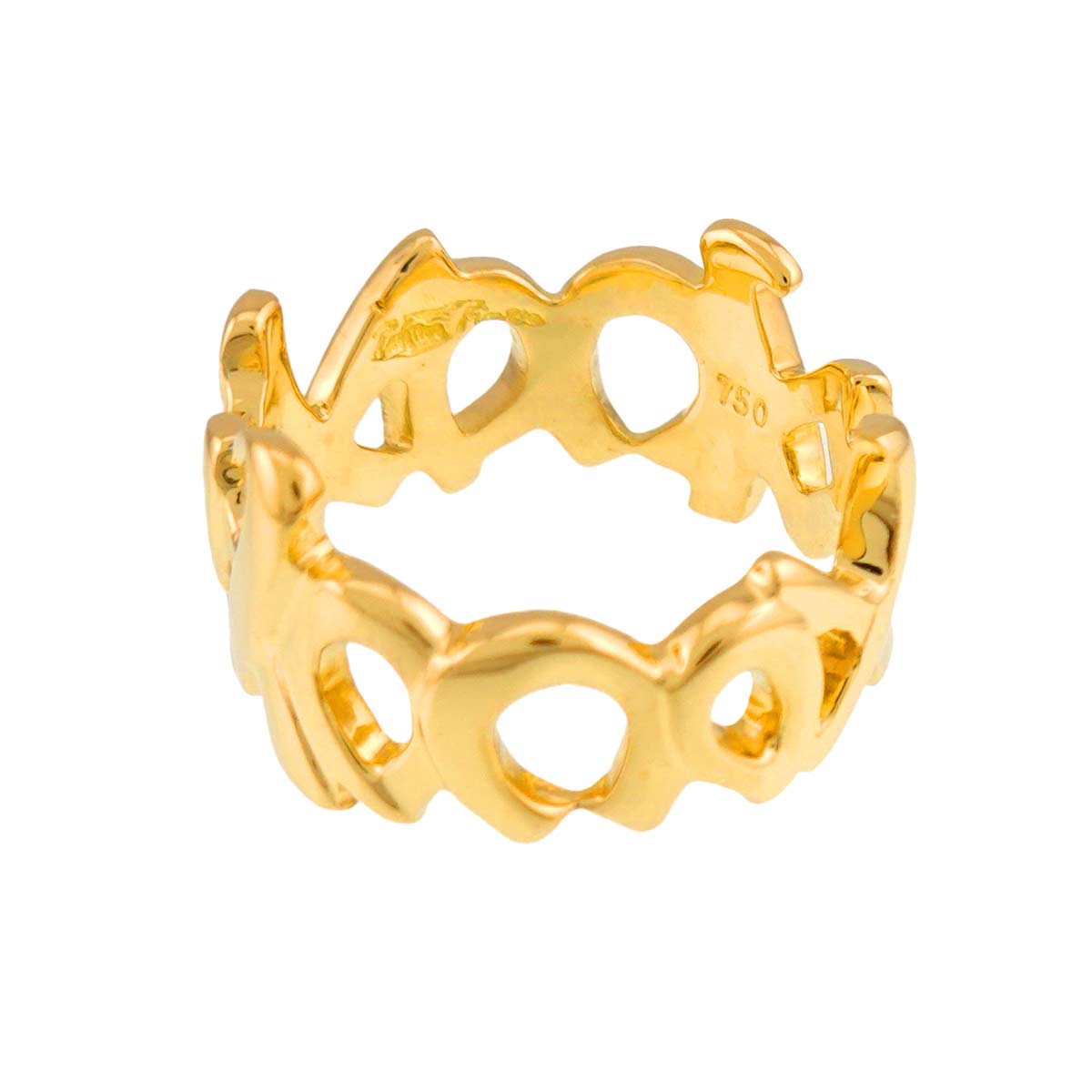Love Kiss Ring 18K Yellow Gold 750 Size6.25-6.5(US)