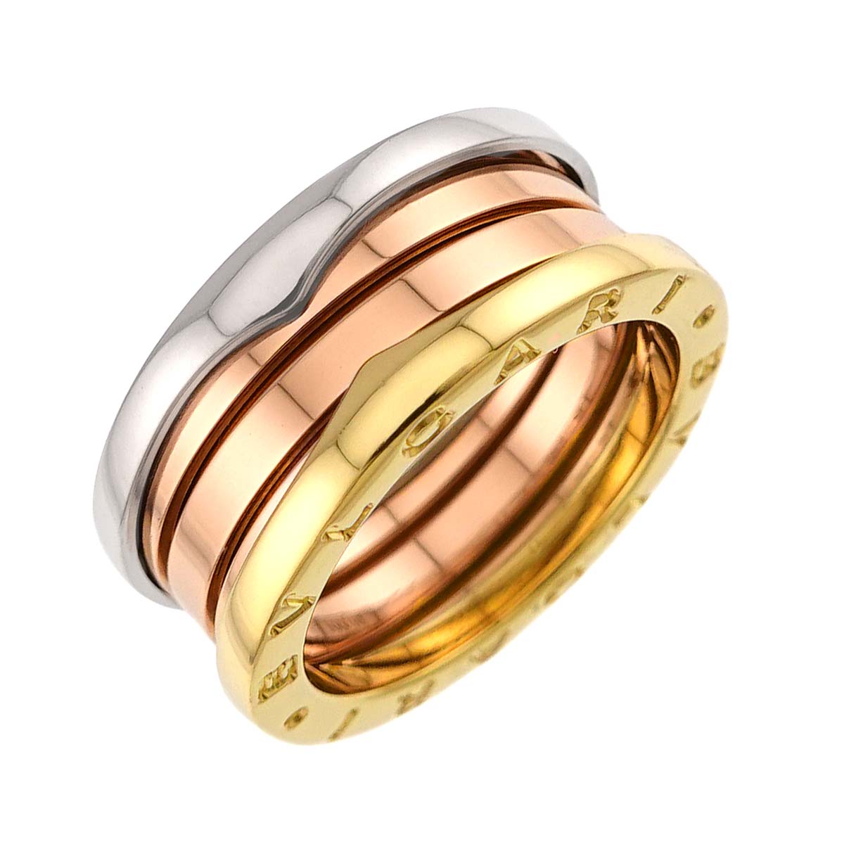 B-ZERO1 3Band Ring 18K Pink White Yellow Gold 750 Size53 6(US)