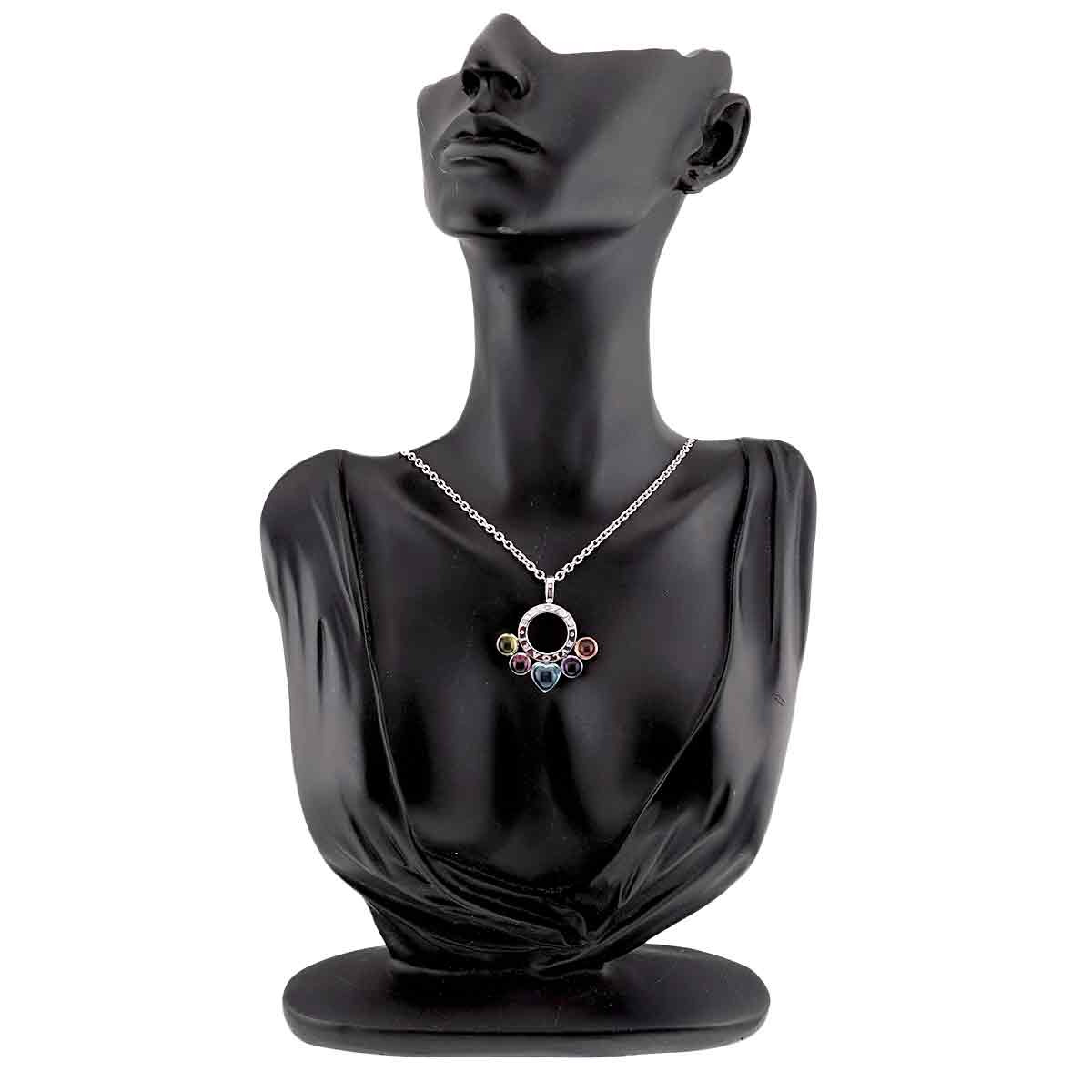 Multi Stone Necklace 18K WG 750