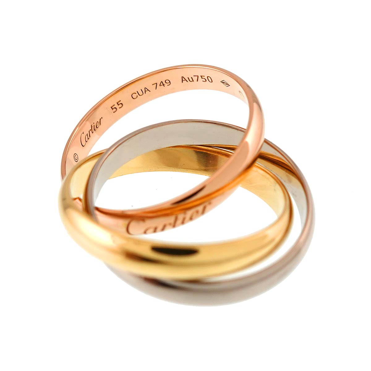 Trinity MM Ring 18K YG WG PG 750 Size55 7.25(US)