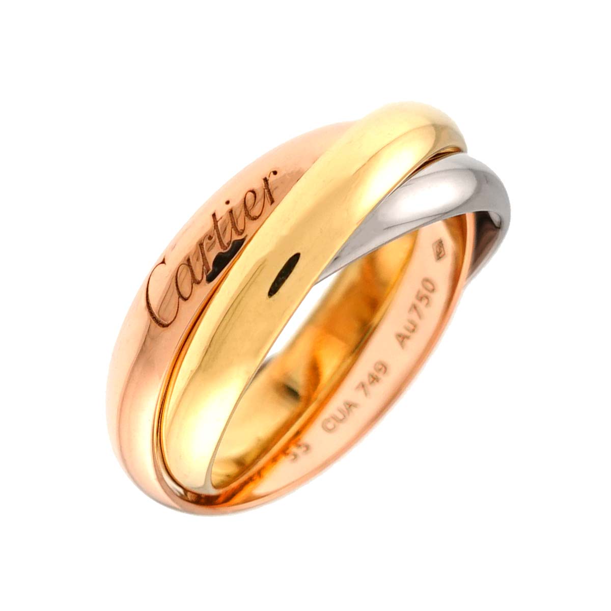 Trinity MM Ring 18K YG WG PG 750 Size55 7.25(US)