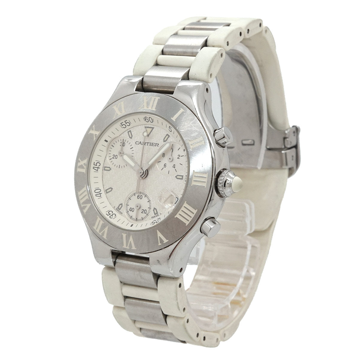 Must 21 Chronoscaph W10184U2 Date Quartz White Dial Mens